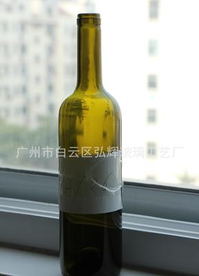 出口貿(mào)易500ml棕色紅酒瓶,紅酒瓶UV噴涂、紅酒瓶燙金 印